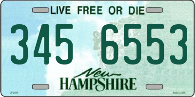 NH license plate 3456553
