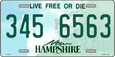 NH license plate 3456563