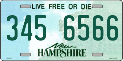 NH license plate 3456566