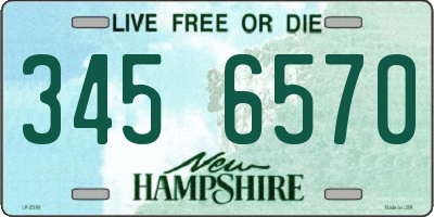 NH license plate 3456570