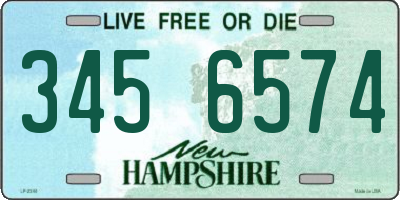 NH license plate 3456574