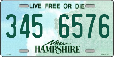 NH license plate 3456576