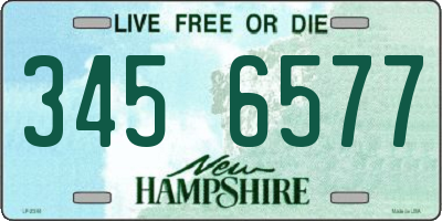 NH license plate 3456577