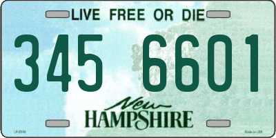 NH license plate 3456601
