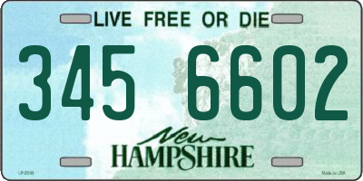 NH license plate 3456602