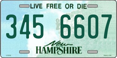 NH license plate 3456607