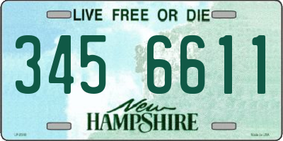NH license plate 3456611