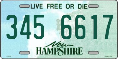 NH license plate 3456617