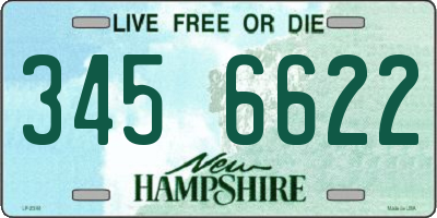 NH license plate 3456622