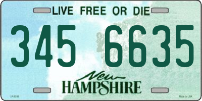 NH license plate 3456635