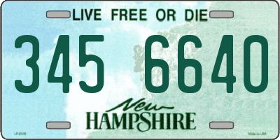 NH license plate 3456640