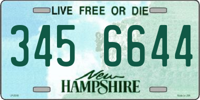 NH license plate 3456644