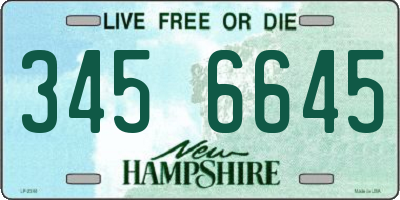 NH license plate 3456645