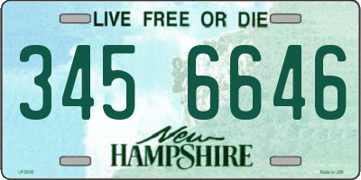 NH license plate 3456646