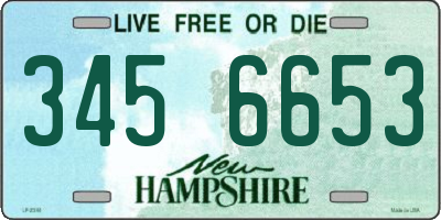 NH license plate 3456653