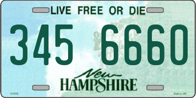 NH license plate 3456660
