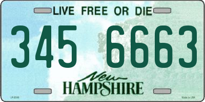 NH license plate 3456663