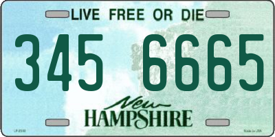 NH license plate 3456665