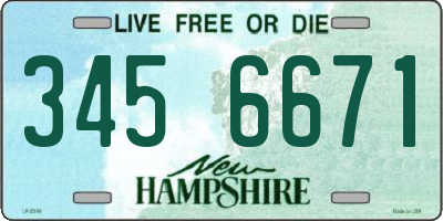 NH license plate 3456671