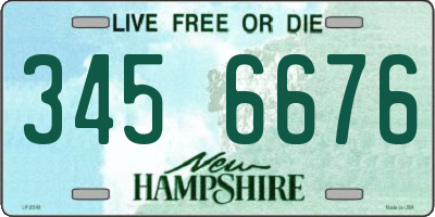 NH license plate 3456676