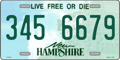 NH license plate 3456679