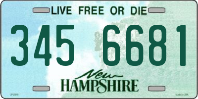 NH license plate 3456681
