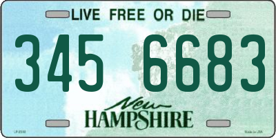 NH license plate 3456683