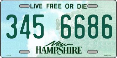 NH license plate 3456686