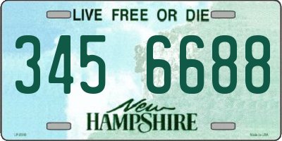 NH license plate 3456688