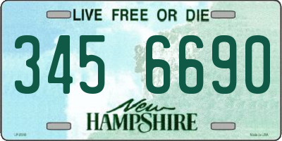 NH license plate 3456690