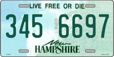 NH license plate 3456697