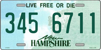 NH license plate 3456711
