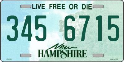 NH license plate 3456715