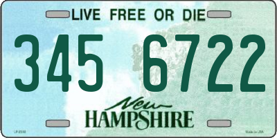 NH license plate 3456722