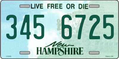 NH license plate 3456725