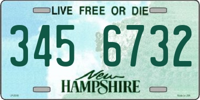 NH license plate 3456732