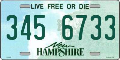 NH license plate 3456733