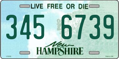 NH license plate 3456739
