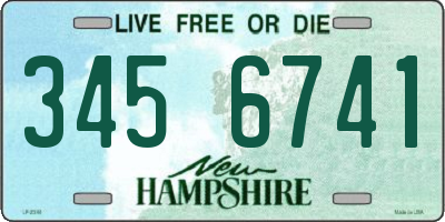 NH license plate 3456741
