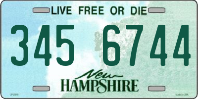 NH license plate 3456744