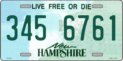 NH license plate 3456761