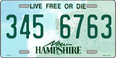 NH license plate 3456763