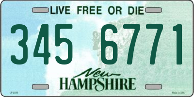 NH license plate 3456771