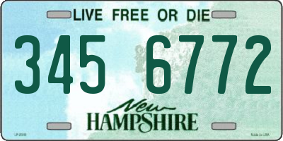 NH license plate 3456772