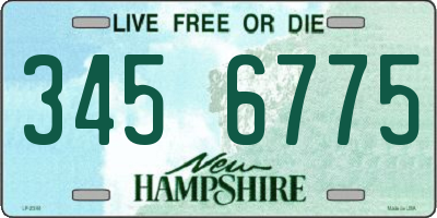 NH license plate 3456775