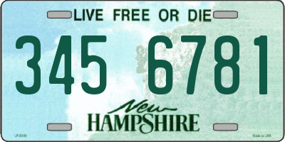 NH license plate 3456781