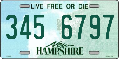 NH license plate 3456797
