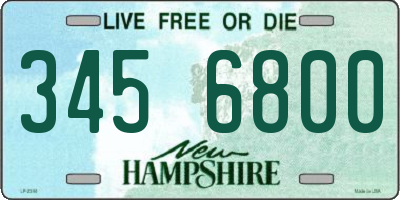 NH license plate 3456800