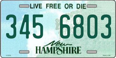 NH license plate 3456803
