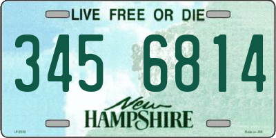NH license plate 3456814